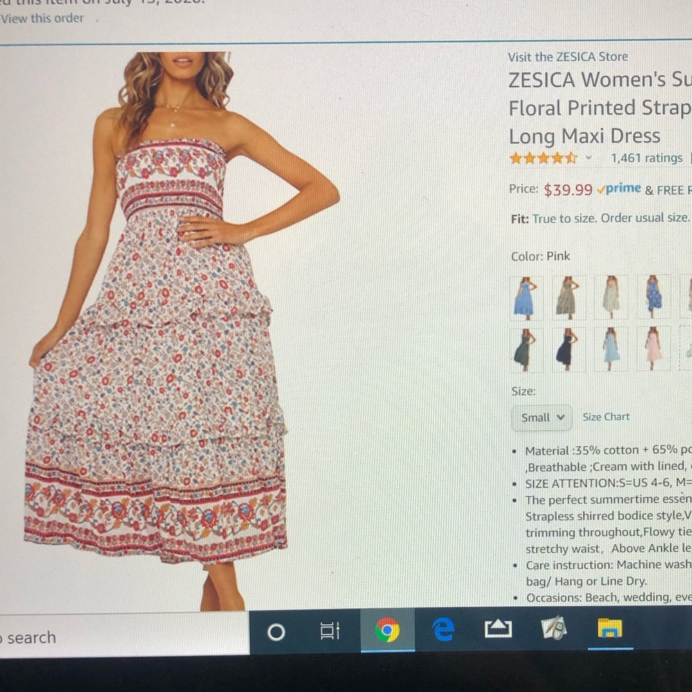 Strapless dress